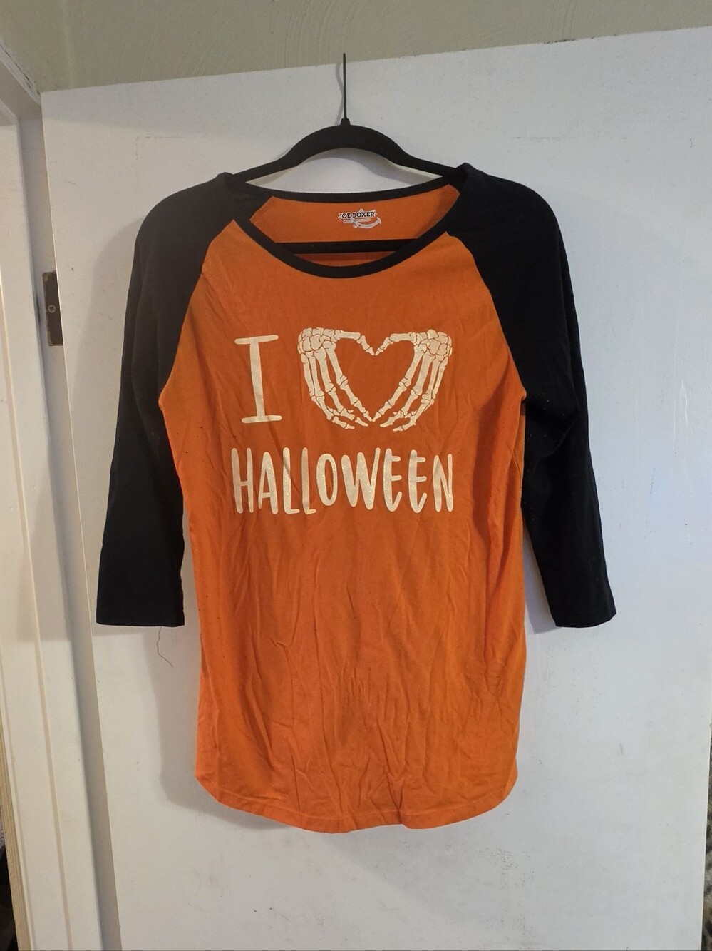 Joe Boxer Orange & Black "I Love Halloween" Raglan Shirt